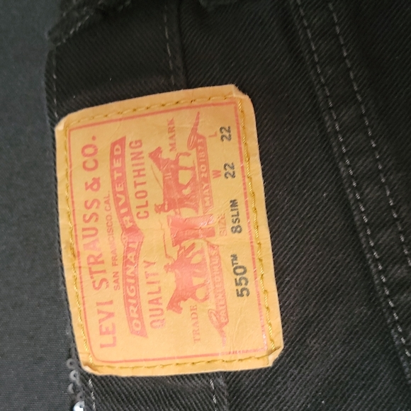 Levis Jeans Boys Size 8 Slim Black 550 Denims - Picture 6 of 6